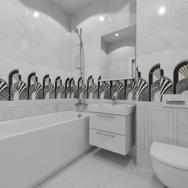 Gracia Ceramica, Noir, Плинус, панель, бордюр и декор № 1