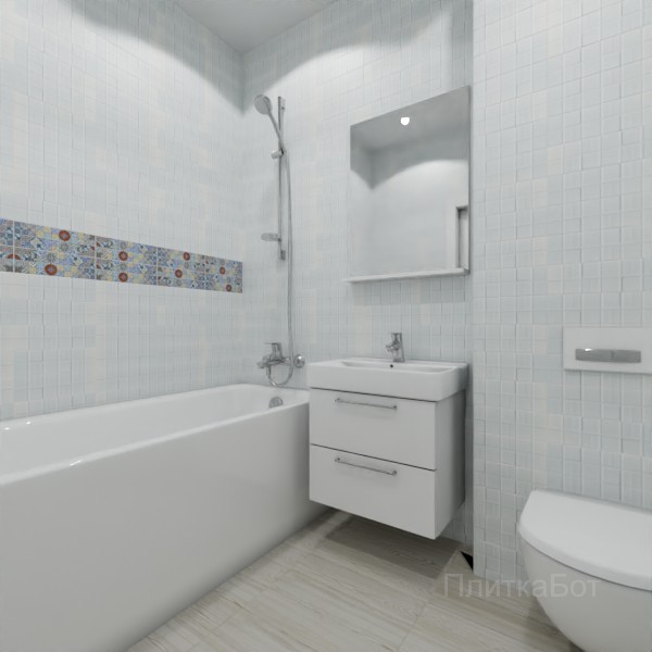 Gracia Ceramica, Provenza, Два декора над ванной и основная плитка № 2