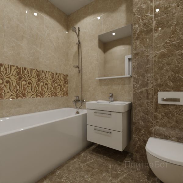 Gracia Ceramica, Saloni, Декор над ванной вертикально № 1