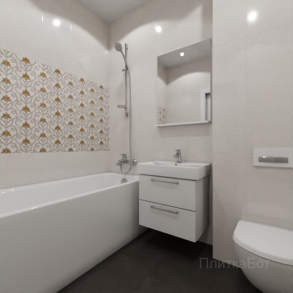 Gracia Ceramica, Silvia, Декор над ванной вертикально № 4