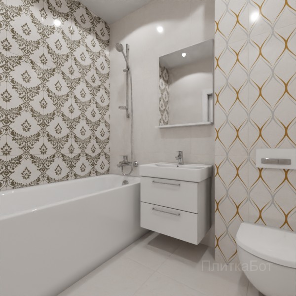 Gracia Ceramica, Silvia, Контрастные стены вертикально №17