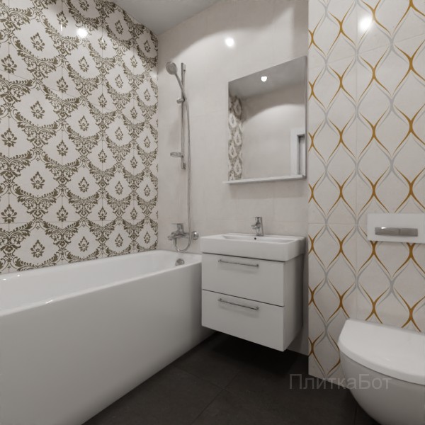 Gracia Ceramica, Silvia, Контрастные стены вертикально №18