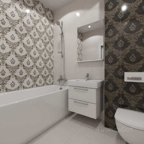 Gracia Ceramica, Silvia, Контрастные стены вертикально №19