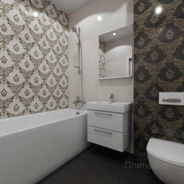 Gracia Ceramica, Silvia, Контрастные стены вертикально №20