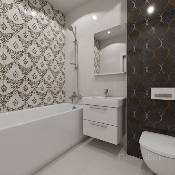 Gracia Ceramica, Silvia, Контрастные стены вертикально №21