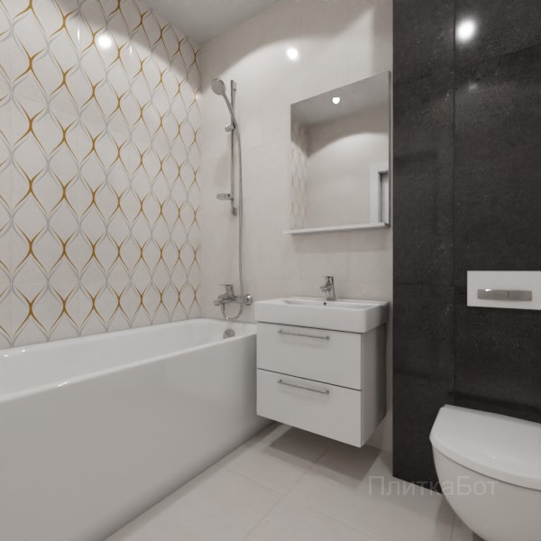 Gracia Ceramica, Silvia, Контрастные стены вертикально №25
