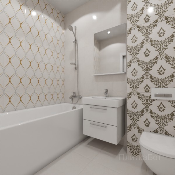 Gracia Ceramica, Silvia, Контрастные стены вертикально №27