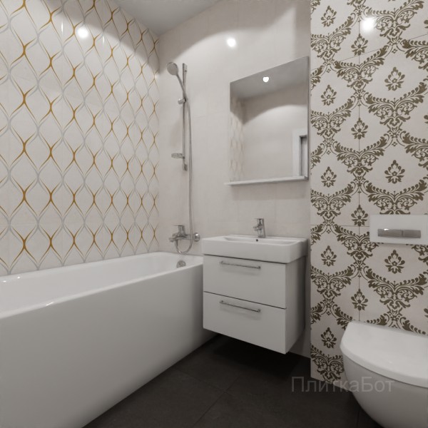 Gracia Ceramica, Silvia, Контрастные стены вертикально №28