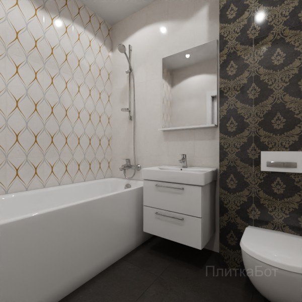 Gracia Ceramica, Silvia, Контрастные стены вертикально №32