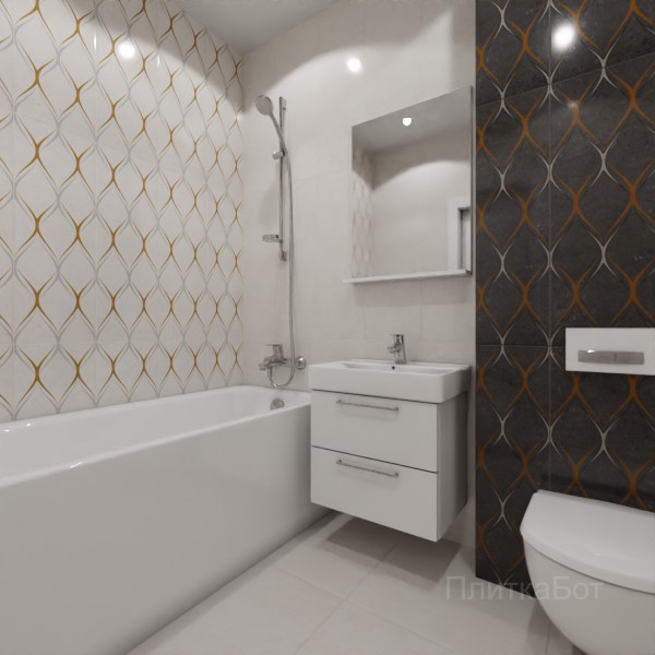 Gracia Ceramica, Silvia, Контрастные стены вертикально №33