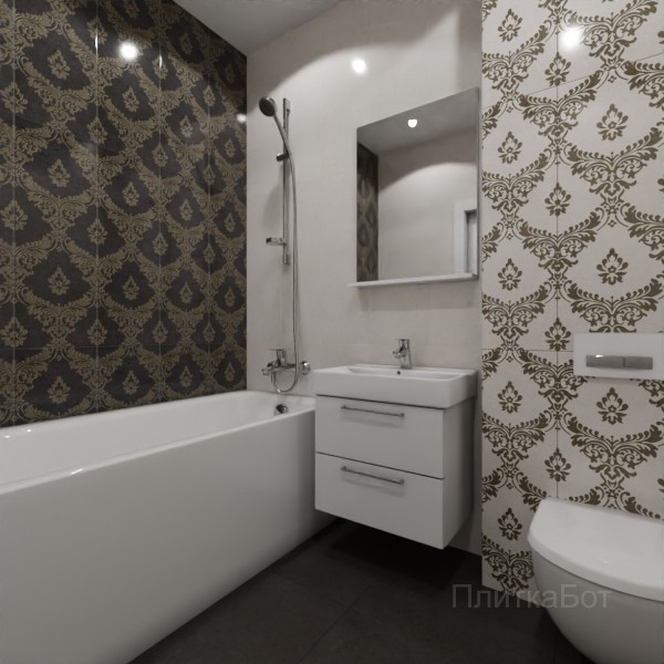 Gracia Ceramica, Silvia, Контрастные стены вертикально №40