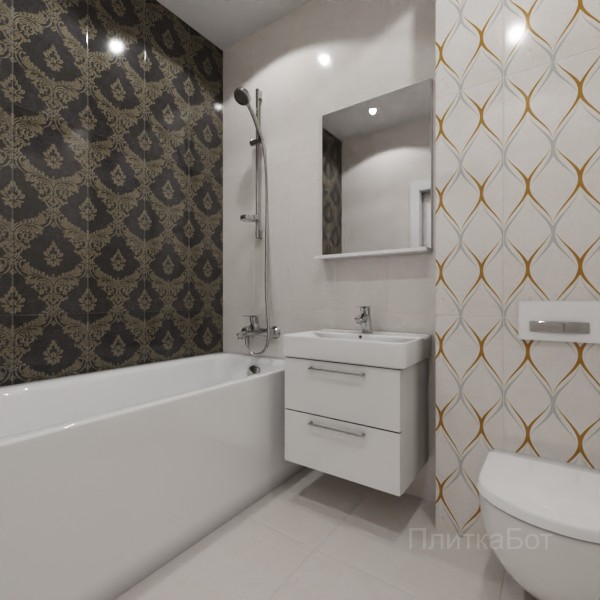 Gracia Ceramica, Silvia, Контрастные стены вертикально №41