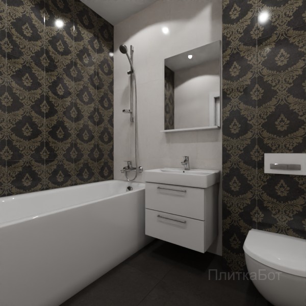 Gracia Ceramica, Silvia, Контрастные стены вертикально №44