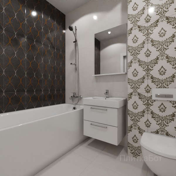 Gracia Ceramica, Silvia, Контрастные стены вертикально №51