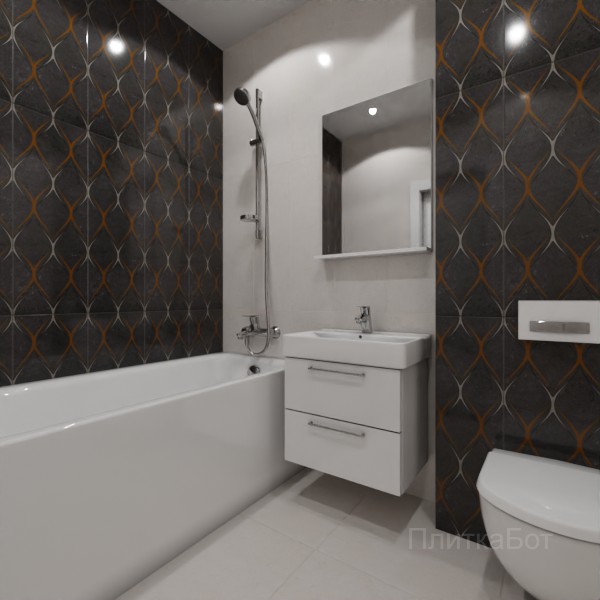 Gracia Ceramica, Silvia, Контрастные стены вертикально №57