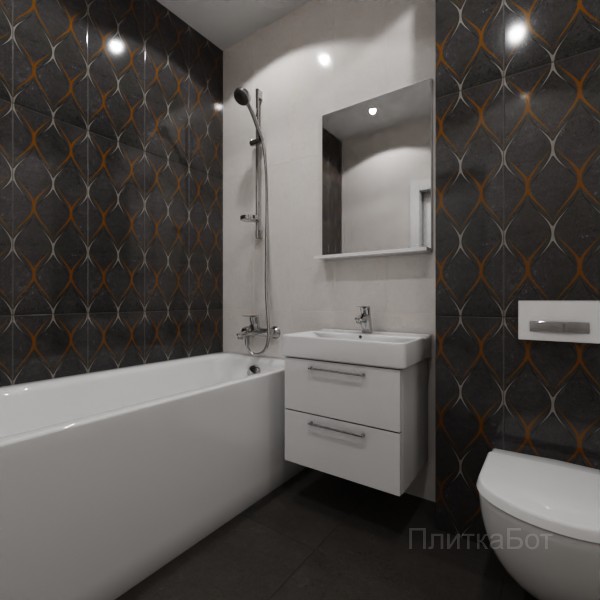 Gracia Ceramica, Silvia, Контрастные стены вертикально №58