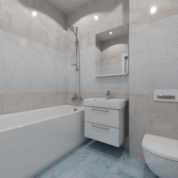 Gracia Ceramica, Stazia (голубой), Декор по центру № 4