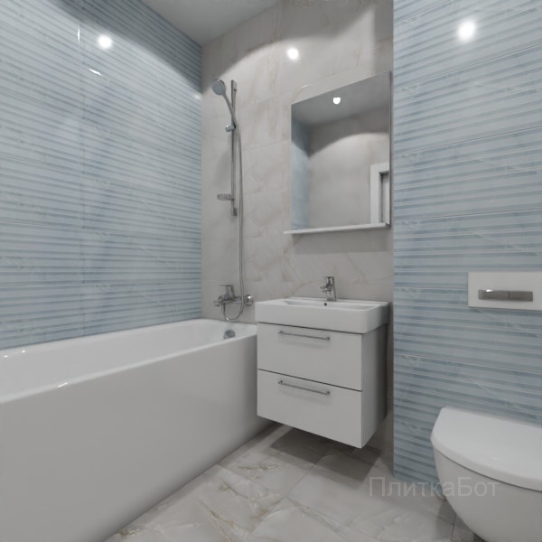 Gracia Ceramica, Stazia (голубой), Контрастные стены № 9