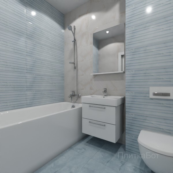 Gracia Ceramica, Stazia (голубой), Контрастные стены №10
