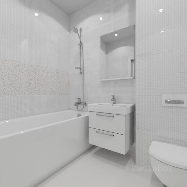 Gracia Ceramica, Sweety (розовый), Два декора над ванной № 1