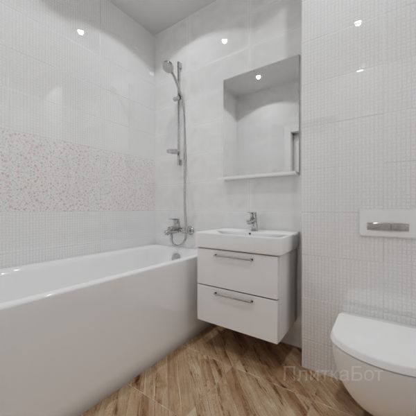 Gracia Ceramica, Sweety (розовый), Два декора над ванной № 2