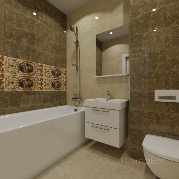 Gracia Ceramica, Triumph, Два декора над ванной № 3