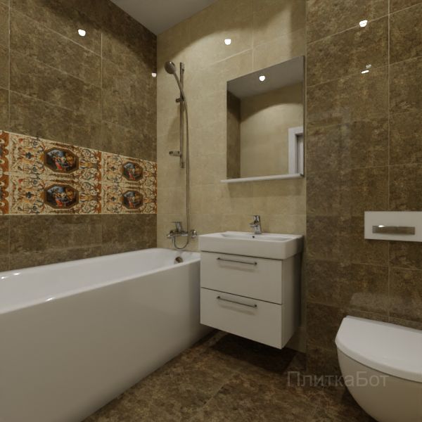 Gracia Ceramica, Triumph, Два декора над ванной № 4