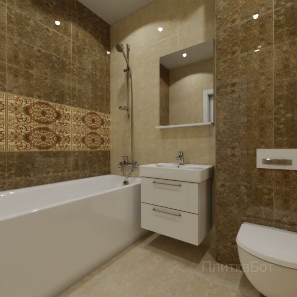 Gracia Ceramica, Triumph, Два декора над ванной № 1