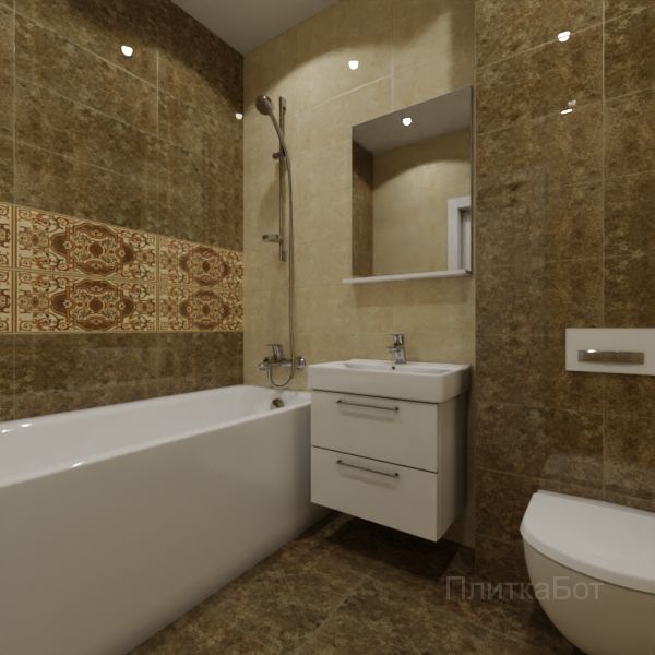 Gracia Ceramica, Triumph, Два декора над ванной № 2