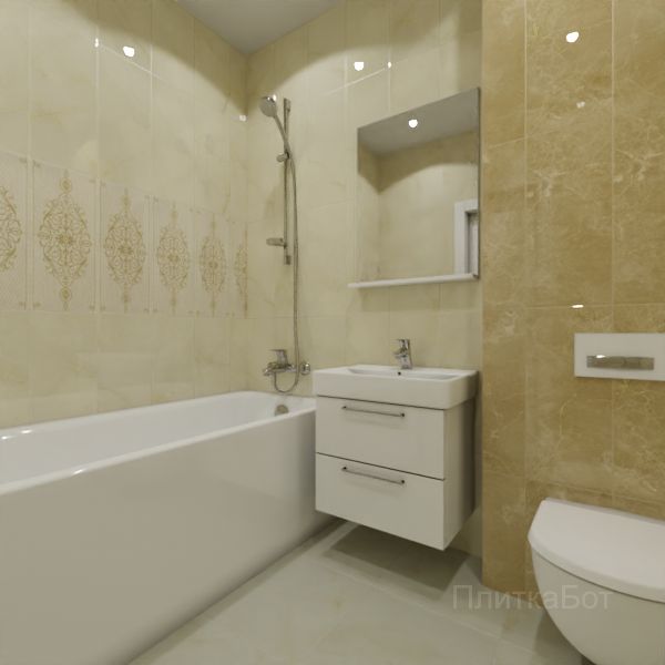 Gracia Ceramica, Visconti, Декор над ванной вертикально № 1