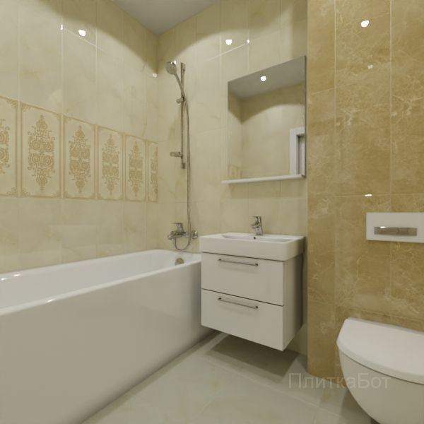Gracia Ceramica, Visconti, Декор над ванной вертикально № 3