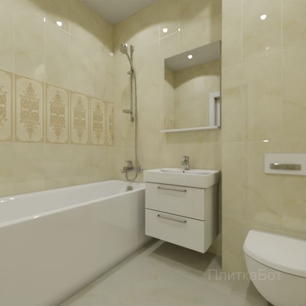 Gracia Ceramica, Visconti, Декор над ванной вертикально № 4