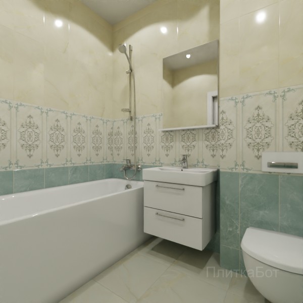 Gracia Ceramica, Visconti (зеленый), Низ-верх и декор № 3
