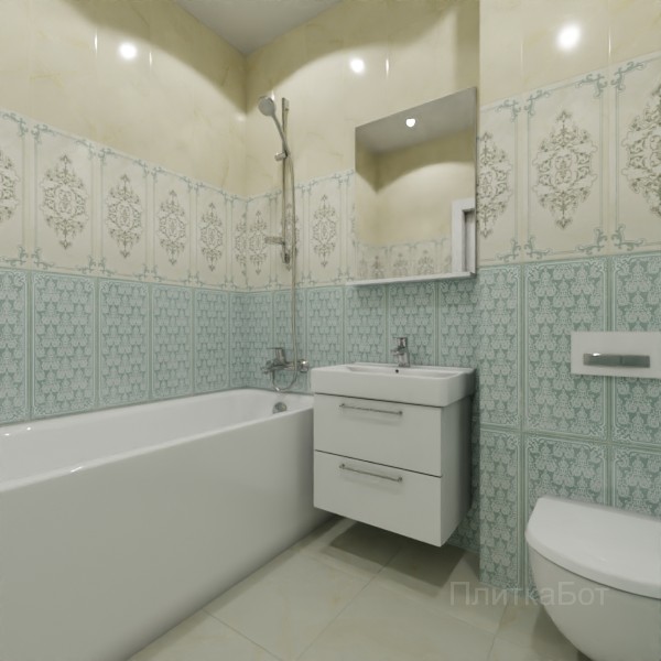 Gracia Ceramica, Visconti (зеленый), Панель и декор без плинтуса № 2