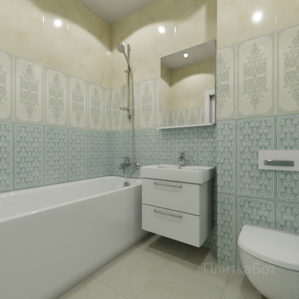 Gracia Ceramica, Visconti (зеленый), Панель и декор без плинтуса № 4