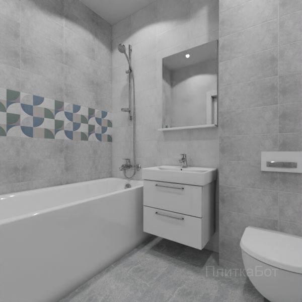 Laparet, Atlas (серый), Два декора над ванной № 1