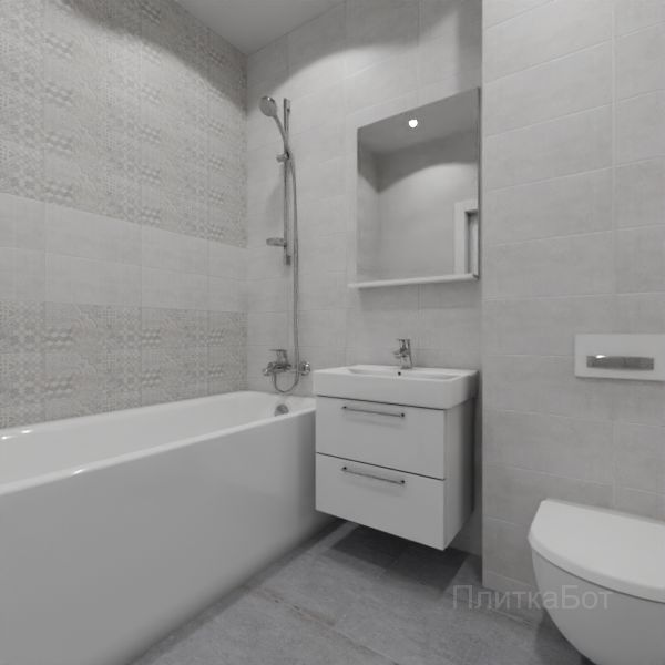 Laparet, Bastion серый, Два декора над ванной №15