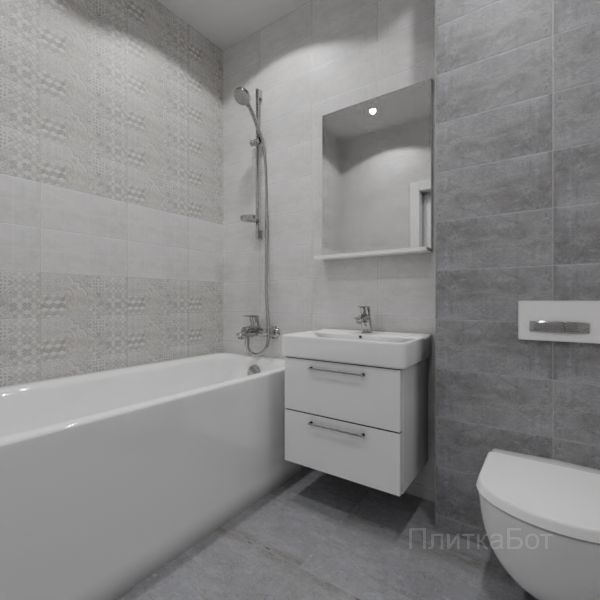Laparet, Bastion серый, Два декора над ванной №13