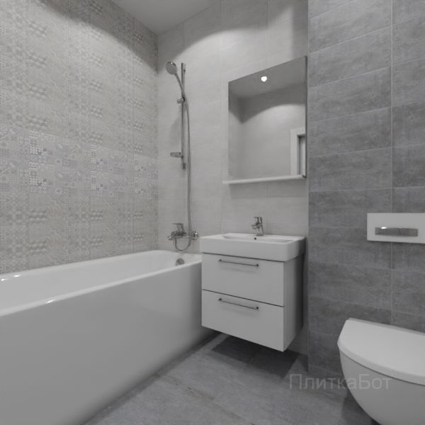 Laparet, Bastion серый, Два декора над ванной №16