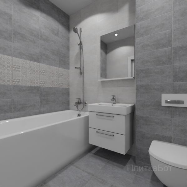 Laparet, Bastion серый, Два декора над ванной № 1