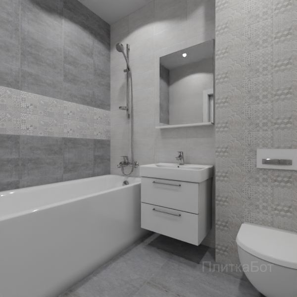 Laparet, Bastion серый, Два декора над ванной № 8