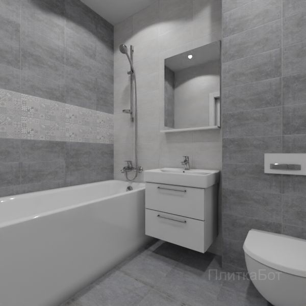 Laparet, Bastion серый, Два декора над ванной № 7