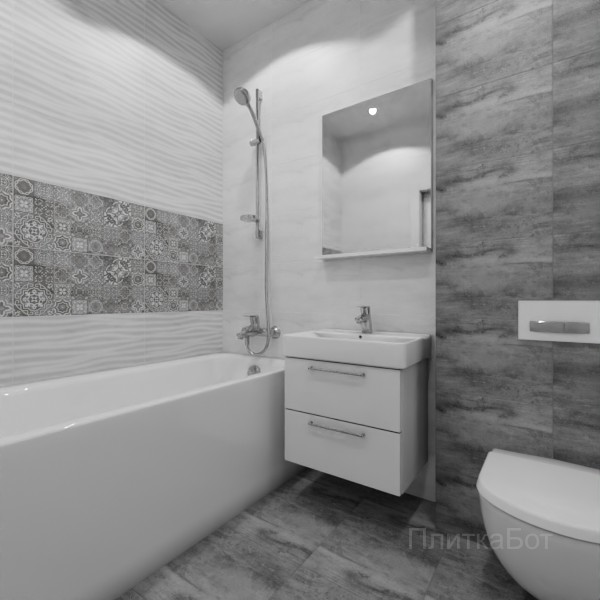 Laparet, Concrete (серый), Два декора над ванной № 3