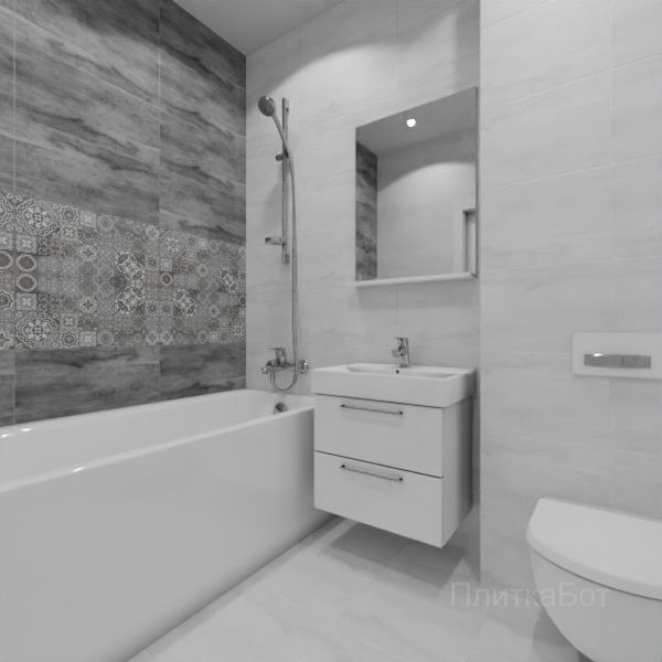 Laparet, Concrete (серый), Два декора над ванной №30