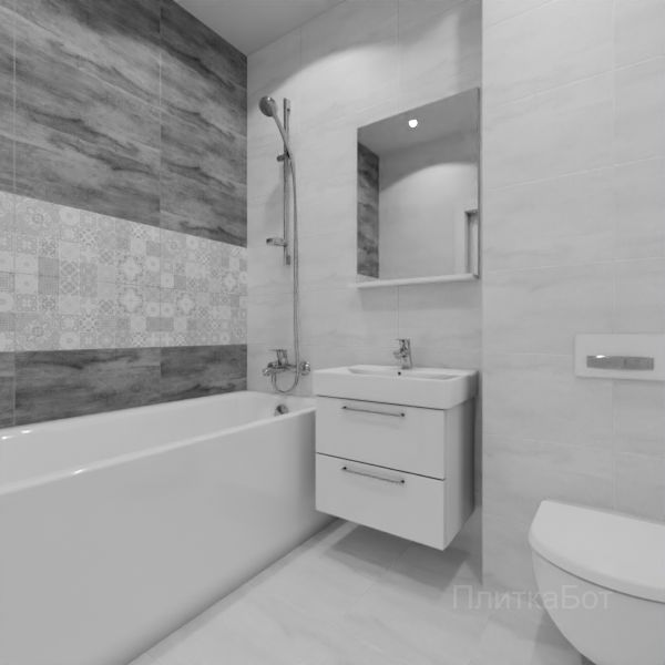 Laparet, Concrete (серый), Два декора над ванной №36