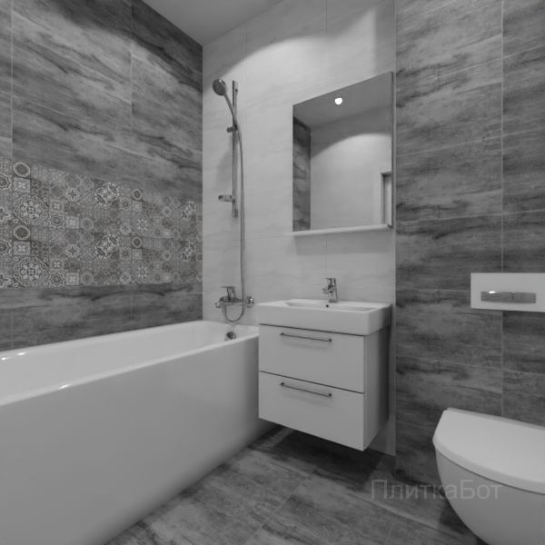 Laparet, Concrete (серый), Два декора над ванной №27