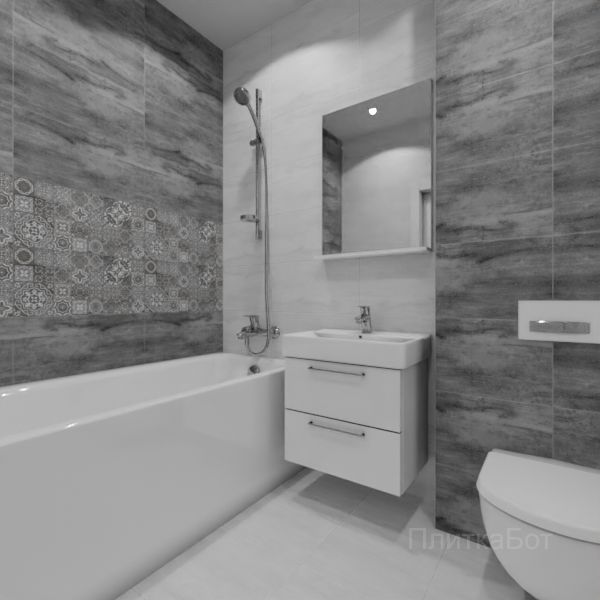 Laparet, Concrete (серый), Два декора над ванной №28
