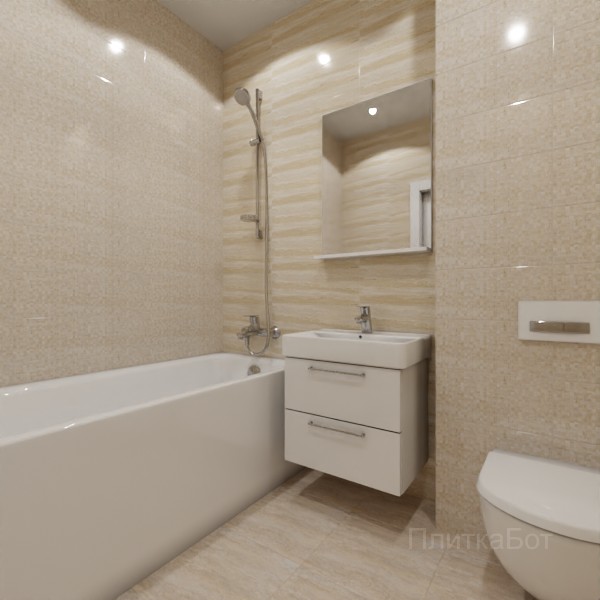 Laparet, Glossy (бежевый), Контрастные стены № 1
