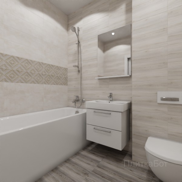 LB Ceramics, Андерссон, Два декора над ванной и основная плитка № 3
