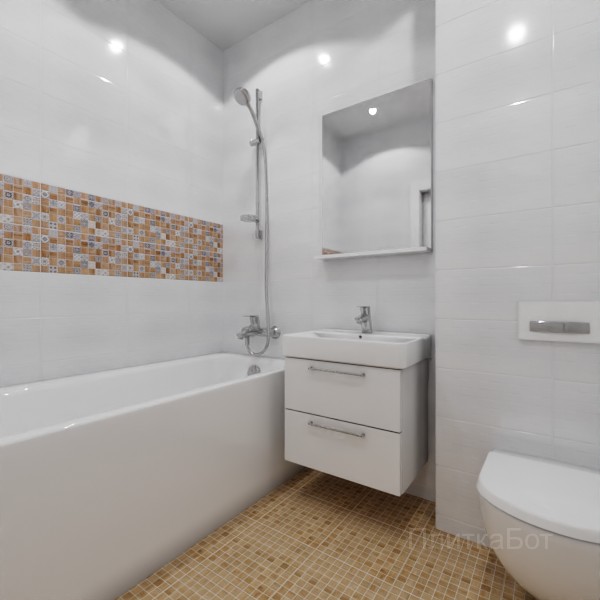 LB Ceramics, Астрид, Два декора над ванной и основная плитка № 2